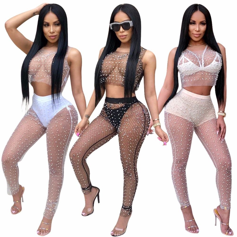EMBELLISHED PEARL MESH 2PC SET